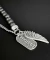 Collar Piedra Volcánica y Ala Metal color Plata Vieja/808 - Legado