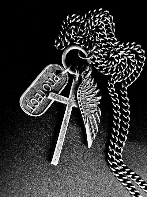 Collar Ala Cruz Protect Metal Plata Vieja 70cm/805 - comprar online