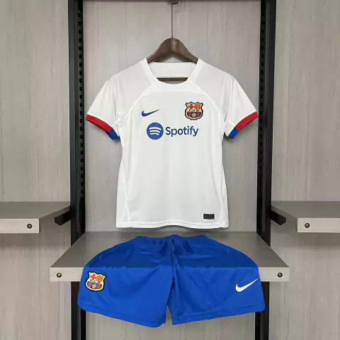 Kit Infantil Barcelona II 2023/24 - Torcedor Nike - Branco