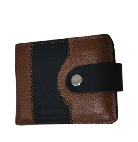 Billetera cuero combinada con boton (406) - comprar online