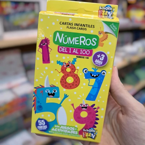 Cartas Educativas School Fun - Números Del 1 Al 100