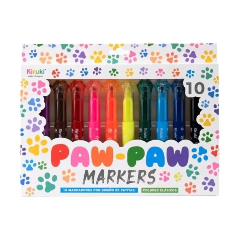 Marcadores Paw Paw Kiruki - Colores Clásicos x20