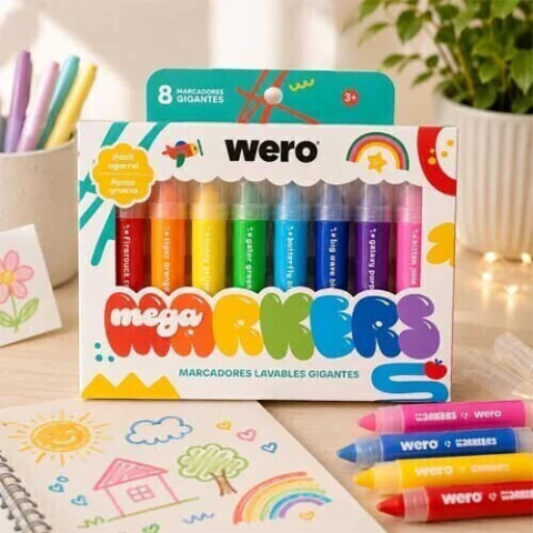 Marcadores Wero Lavables Gigantes X8