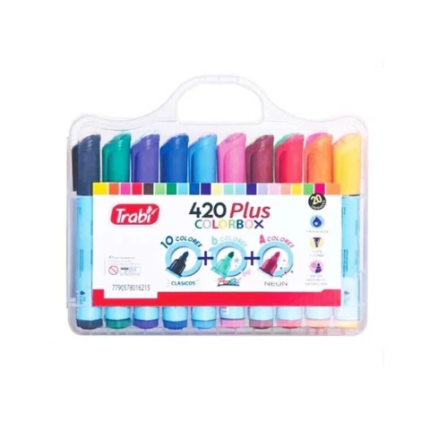 Marcadores Trabi Plus Valija 420 Colorbox - X20