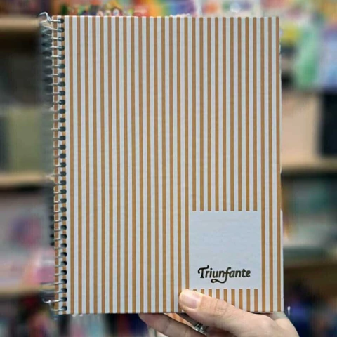 Cuaderno Triunfante A5 Anillado 100 Hojas Cuadriculadas- Rayas Habano