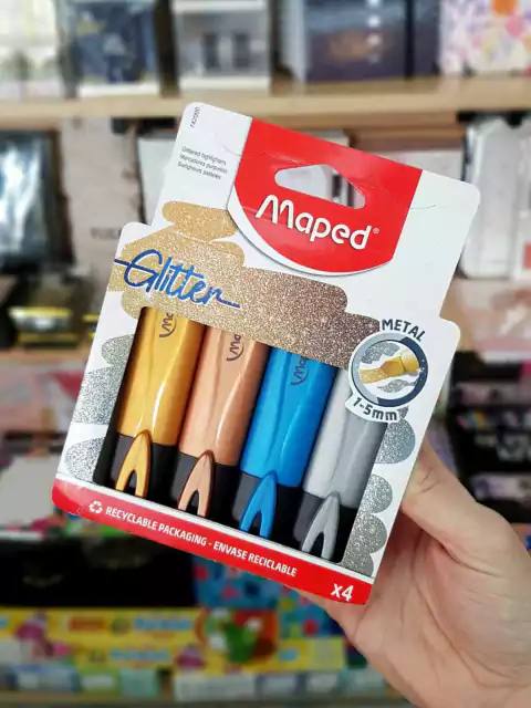 Resaltadores Maped Glitter Metalizados X4