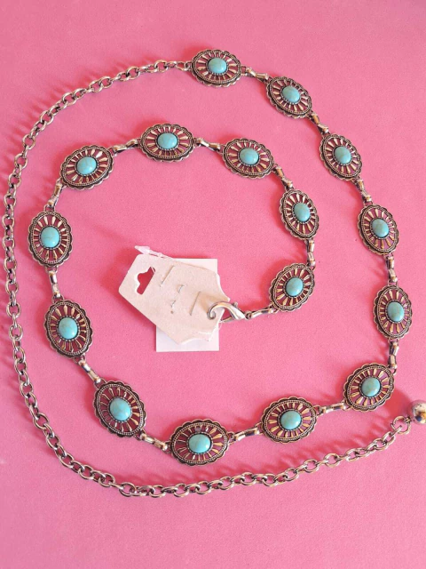 Cinto Boho Metal-Prateado Fino