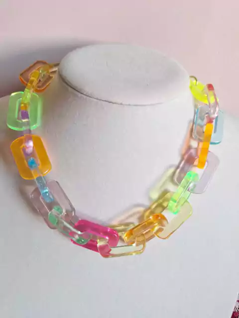 Colar Elos Resina Coloridos 02