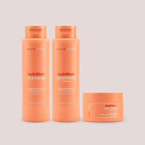 Braé - Nutrição Kit Shampoo 250ml + Condicionador 250ml + Mascara 200g - comprar online