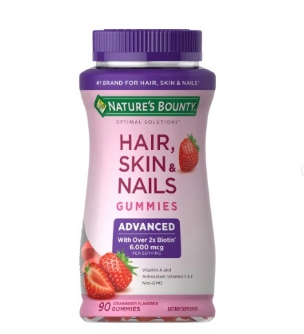 Hair, Skin, & Nails Advanced 90 Gummies - 2x mais Biotina - Nature's Bounty