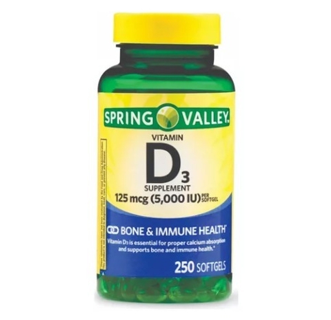 Vitamina D3 Spring Valley 1000iu - 100 tablets - comprar online