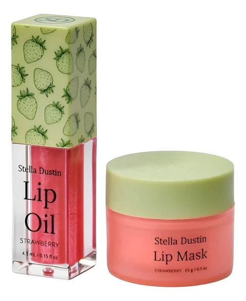 Kit Stella Dustin Lip Oil + Máscara Labial - Morango