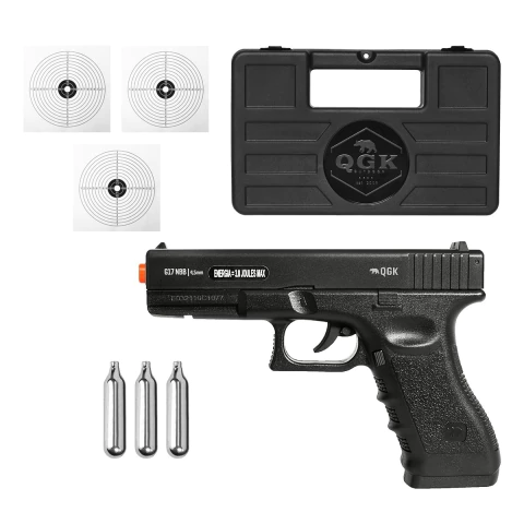 PISTOLA AIRGUN G17 NBB 4,5MM QGK + MALETA + CO2 + ALVOS