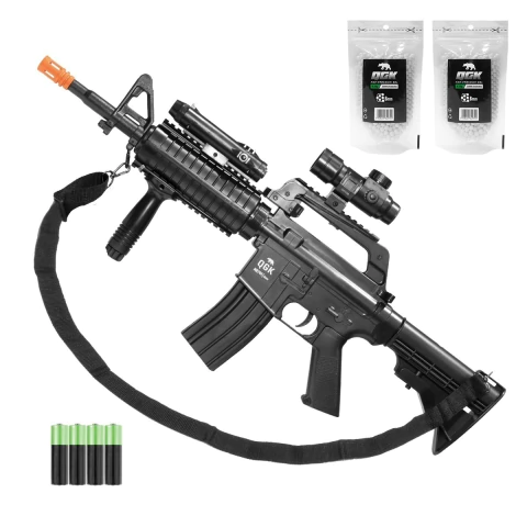 RIFLE AIRSOFT AIRGUN M4 SPRING MR744 QGK 6MM+PACK+2000BBs