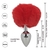 PLUG ANAL METALICO "M" CON COLA DE CONEJO ROJA - comprar online