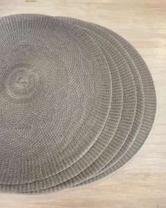 Individual de rafia color gris - comprar online