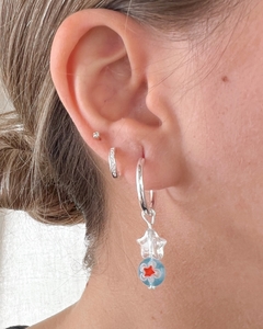 argollitas plateadas con dije - buy online
