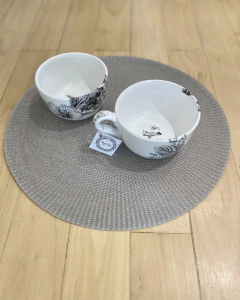 4 platos de sitio de rafia en color gris - comprar online