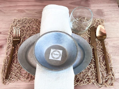 Plato de sitio de fibra tejido on internet