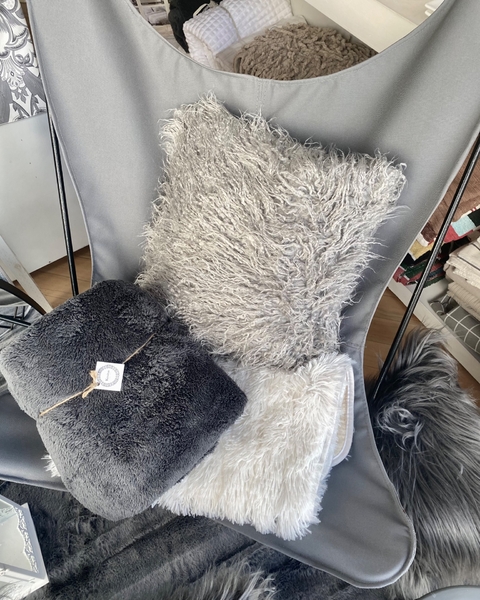 Fundas de pelo largo gris
