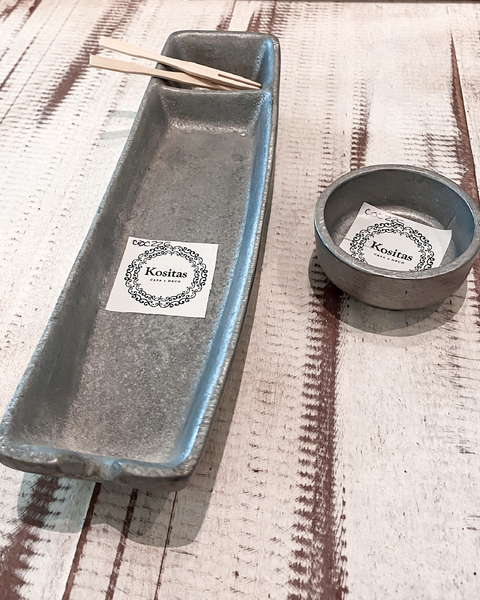 Fuente de peltrina para sushi o picadas