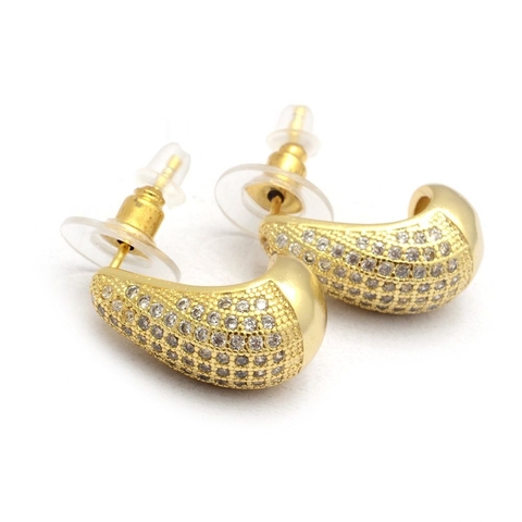 Aros Gold Gota Con Micropave 1,8cm (par)