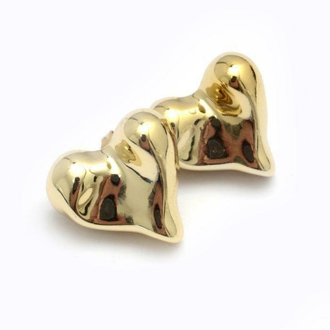 Aros Gold Corazon Chunky 1,8cm (par)
