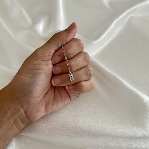 Conjunto Plata Charm "R"