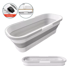 Balde Dobrável Retrátil Retangular 9,5 LTS Com Rodinhas Multiuso Cor Branco