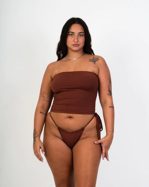 CROPPED ESSENCIAL - MARROM