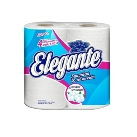 Papel Higiénico Elegante hoja simple 4×30mts