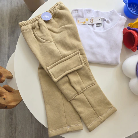 Pantalón cargo frisado T12m-18m