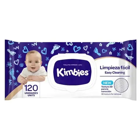 Toallitas Kimbies con tapa ×120 unid.