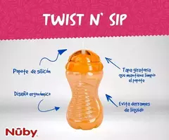 Vaso Nûby twist con sorbete flex antiderrame ×300ml - comprar online