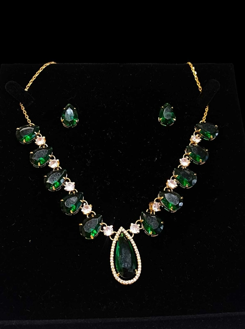 CONJUNTO SEMIJOIA VERDE DOURADO - comprar online