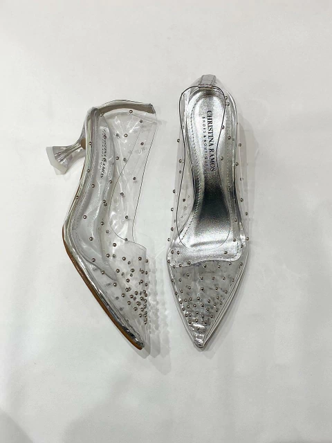 SCARPIN ELIS SPIKES PRATA -Pronta Entrega - comprar online