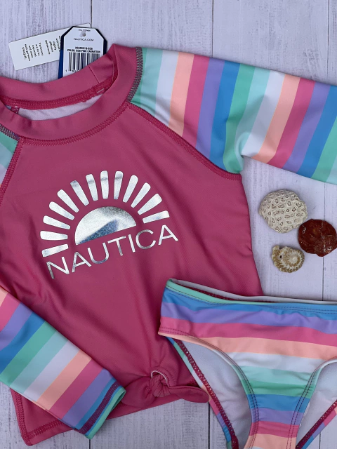 Malla Nena con Remera M/L y Vedetina Nautica T.2