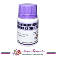 VITAMINA D3 10000UI + VITAMINA K2 (MK7) 200 MCG (60 CÁPSULAS)