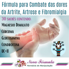 FÓRMULA PARA COMBATE DAS DORES DA ARTRITE, ARTROSE E FIBROMIALGIA ( 30 SACHÊS)