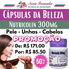 Nutricolin 300mg com 30 cápsulas - Cápsulas da Beleza - comprar online