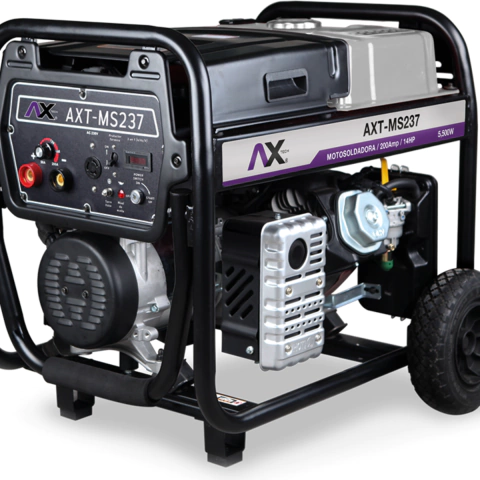 AXT-MS237 Motosoldadora 50-200A 5,500Wtts 120V 14Hp Con Marcha Bateria Y Llantas