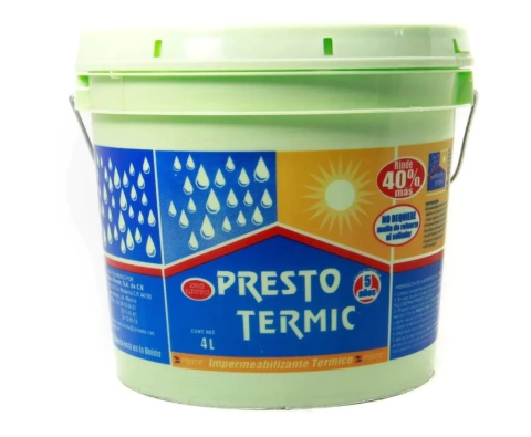 Impermeabilizante Acrilico Elastomerico Terracota Presto 5 aÃ±os-4Lt Presto Termic