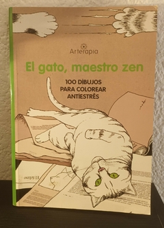 El gato Maestro Zen (usado, 3 hojas pintadas) - Mademoiselle Éve