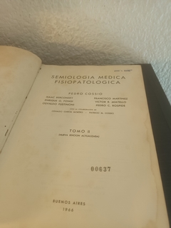 Semiologia Medica Fisiopatologica 2 (usado) - Cossio - comprar online