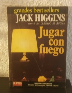 Jugar con fuego (usado) - Jack Higgins (detalle, contratapa rota)