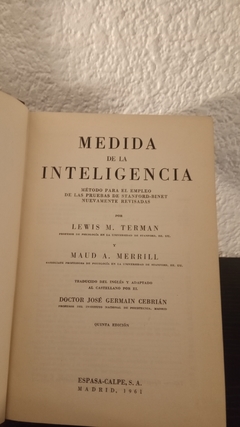 Medida de la inteligencia (usado) - Lewis M. Terman y Maud A. Merril - comprar online