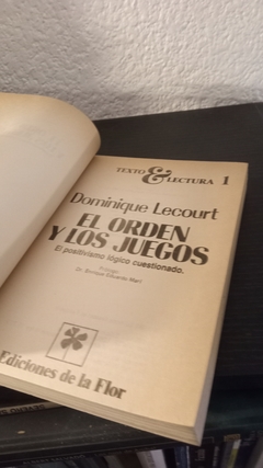 El orden y los juegos (usado) - Dominique Lecourt - comprar online