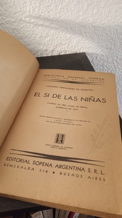 El si de las niñas (usado, detalle en canto) - Moratin en internet