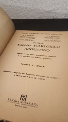 Solfeo Folklorico Argentino 1 (usado) - Galeano - Bareilles - comprar online