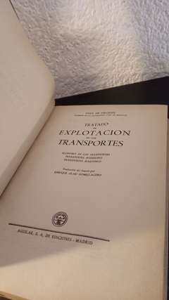 Tratado de explotacion de los transportes (usado) - Paul de Groote - comprar online